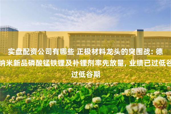 实盘配资公司有哪些 正极材料龙头的突围战: 德方纳米新品磷酸锰铁锂及补锂剂率先放量, 业绩已过低谷期
